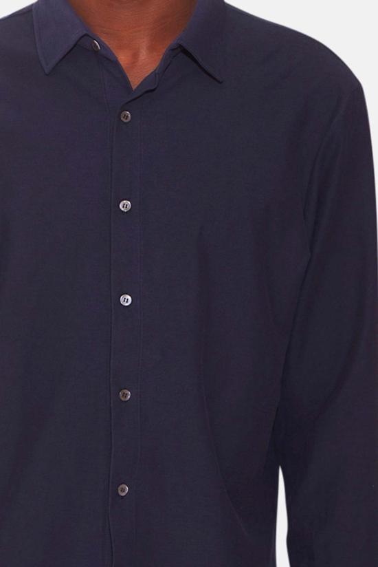  볼리올리 긴팔 셔츠 Boglioli 저지 피케  네이비 - BOGLIOLI