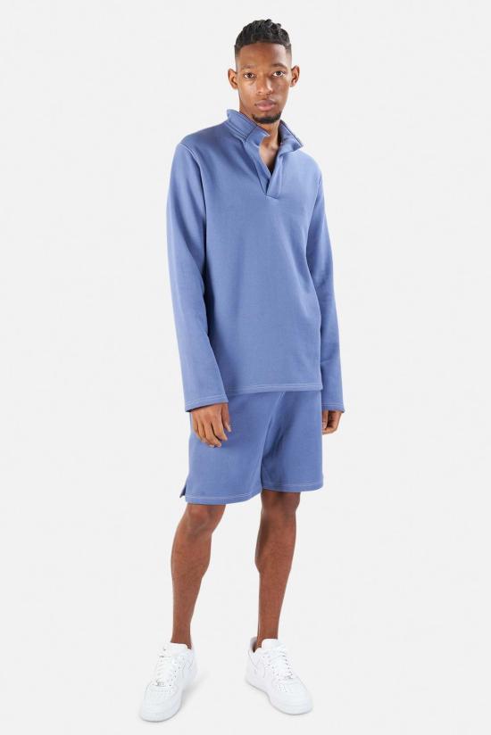  Blue&Cream 폴로 티셔츠 블루&크림 팝 칼라 풀오버 세일 블루 - BLUE&CREAM