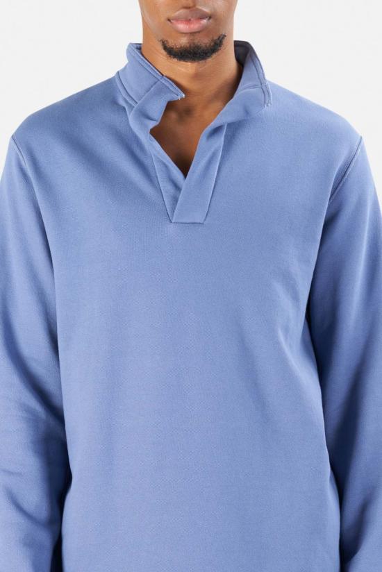  Blue&Cream 폴로 티셔츠 블루&크림 팝 칼라 풀오버 세일 블루 - BLUE&CREAM