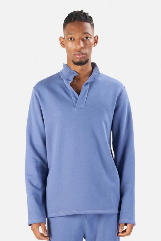  Blue&Cream 폴로 티셔츠 블루&크림 팝 칼라 풀오버 세일 블루