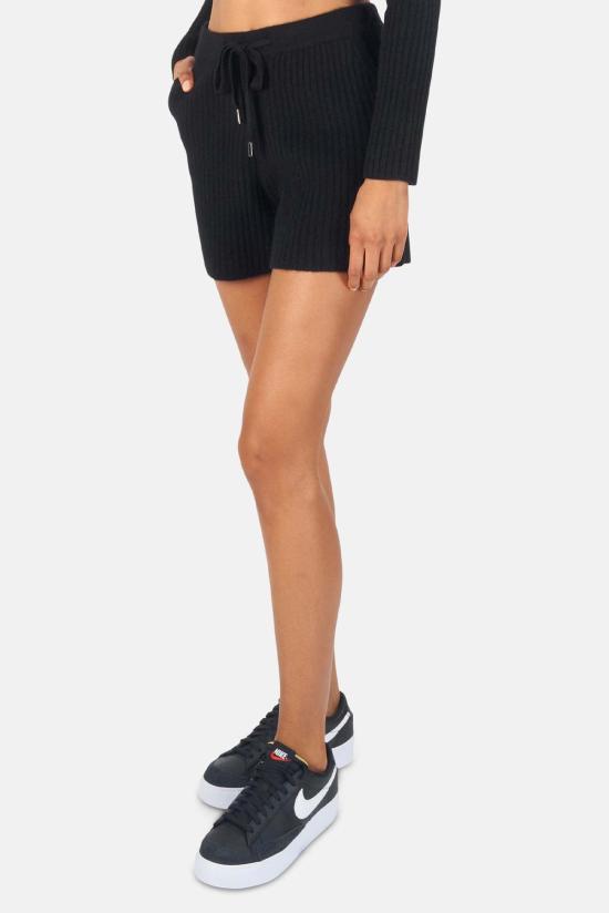  더 타일 클럽 숏팬츠 타일 클럽 페니 리브 캐시미어 반바지 블랙 - THE TILE CLUB