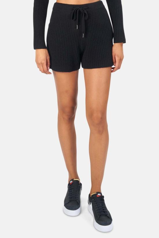  더 타일 클럽 숏팬츠 타일 클럽 페니 리브 캐시미어 반바지 블랙 - THE TILE CLUB