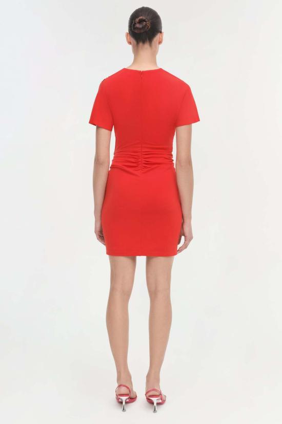  심카이 숏 원피스 키코 반팔 미니 드레스 파이어리 레드 - SIMKHAI