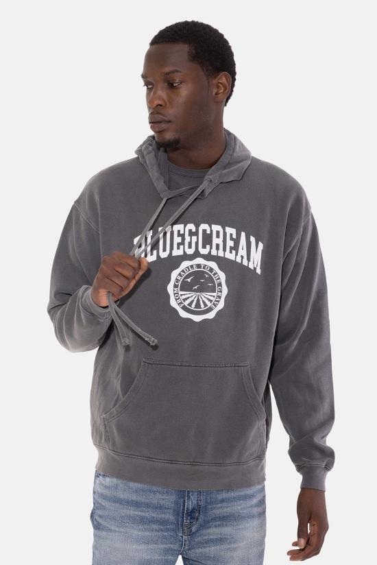  Blue&Cream 후드 티셔츠 블루&크림 크레이들 투 더 그레이브 후드 티셔츠 블랙 - BLUE&CREAM