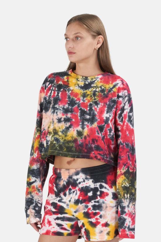  블루&크림 긴팔 티셔츠 타이 다이  타이 다이 - BLUE&CREAM