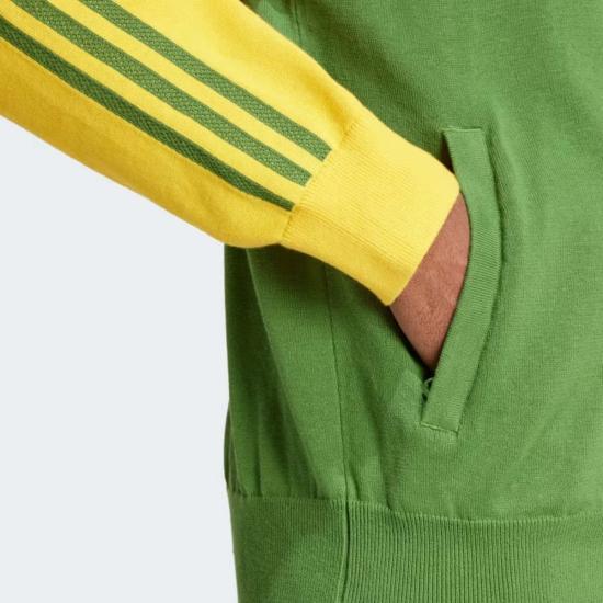  웨일즈보너 자켓 Adidas X Wales Bonner 니트 트랙 탑 볼드 골드/크루 그린 - WALES BONNER