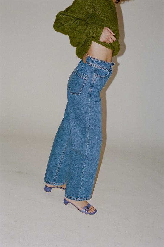  레지나표 데님 팬츠 레지나 표 모드 트라우저 데님 블루 - REJINA PYO