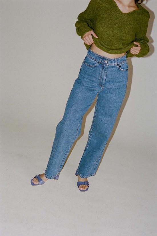  레지나표 데님 팬츠 레지나 표 모드 트라우저 데님 블루