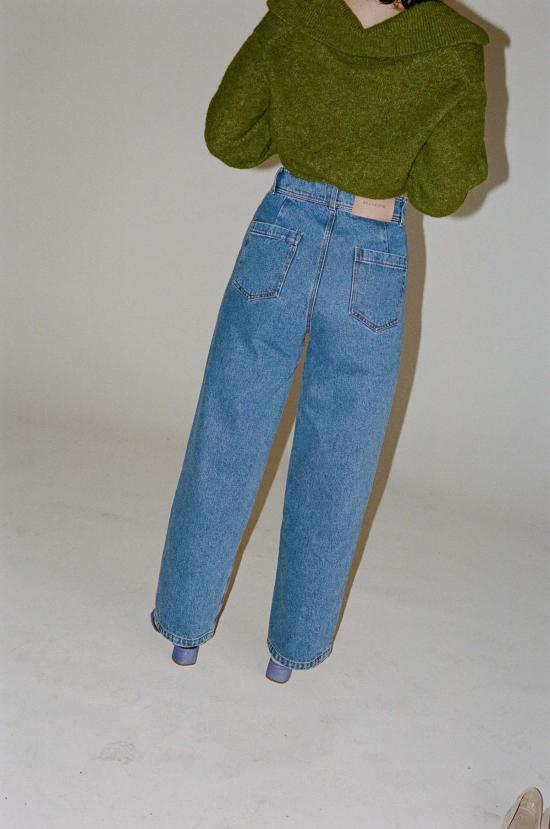  레지나표 데님 팬츠 레지나 표 모드 트라우저 데님 블루 - REJINA PYO