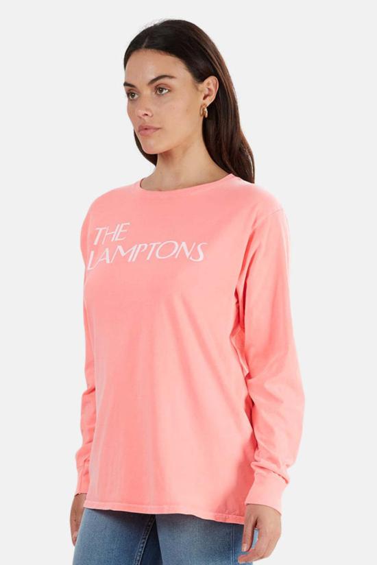  블루&크림 긴팔 티셔츠 램튼스 롱슬리브 티셔츠 네온 코럴 - BLUE&CREAM