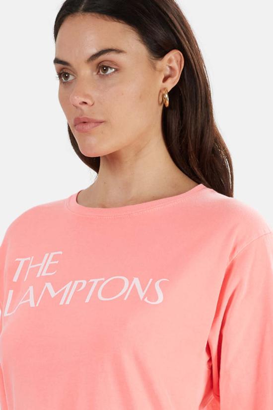  블루&크림 긴팔 티셔츠 램튼스 롱슬리브 티셔츠 네온 코럴 - BLUE&CREAM