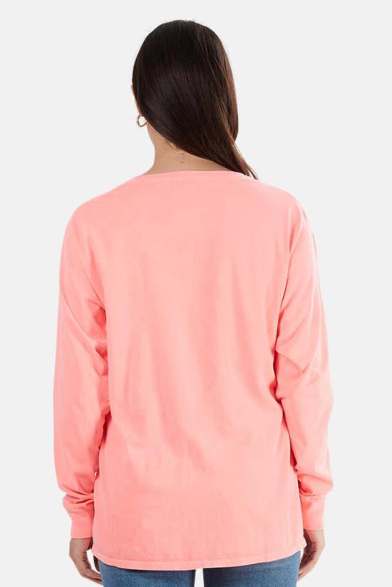  블루&크림 긴팔 티셔츠 램튼스 롱슬리브 티셔츠 네온 코럴 - BLUE&CREAM