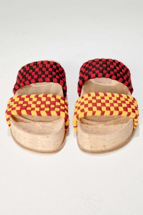  마레아 뮬/슬리퍼 도블 반다 샌들 버건디/머스타드 - MAREA