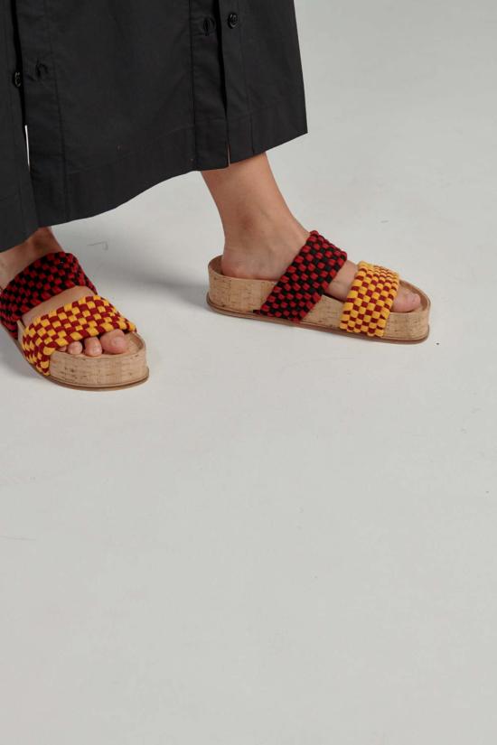  마레아 뮬/슬리퍼 도블 반다 샌들 버건디/머스타드 - MAREA