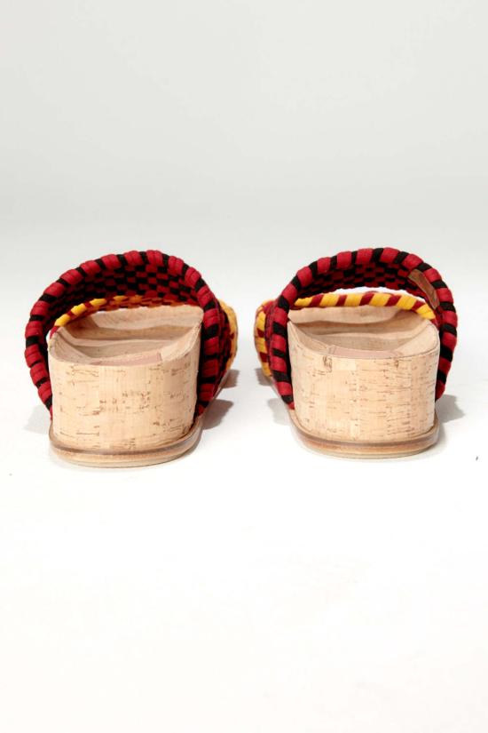  마레아 뮬/슬리퍼 도블 반다 샌들 버건디/머스타드 - MAREA