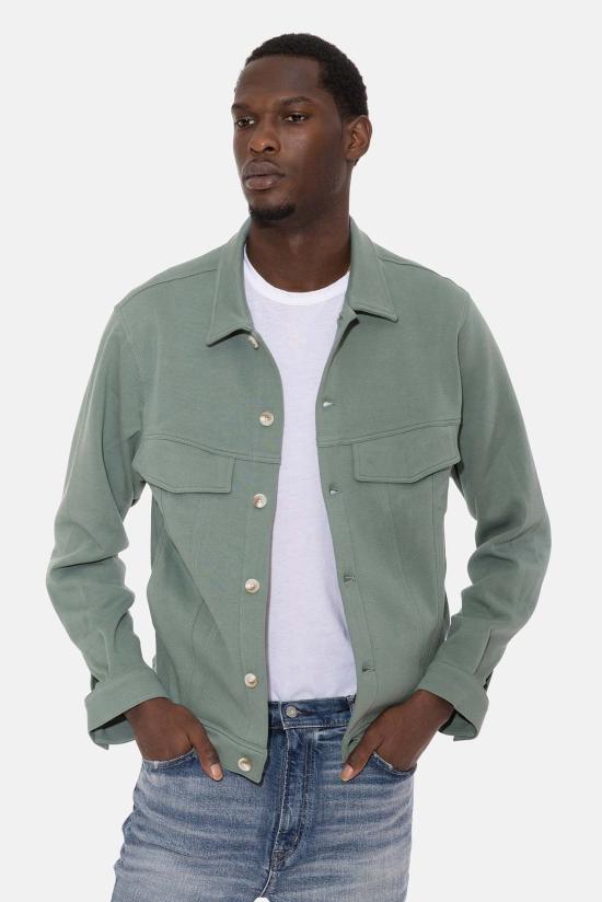  블루&크림 자켓 매드 피케 트러커 재킷 펀