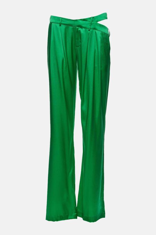  세로야 스트레이트 팬츠 Ser.O.Ya 자리 실크 팬츠 켈리 그린