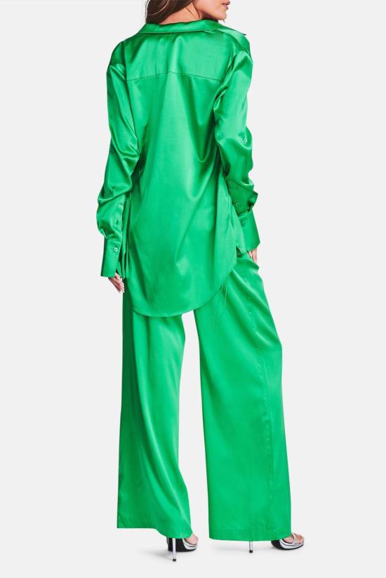  세로야 스트레이트 팬츠 Ser.O.Ya 자리 실크 팬츠 켈리 그린 - SER.O.YA