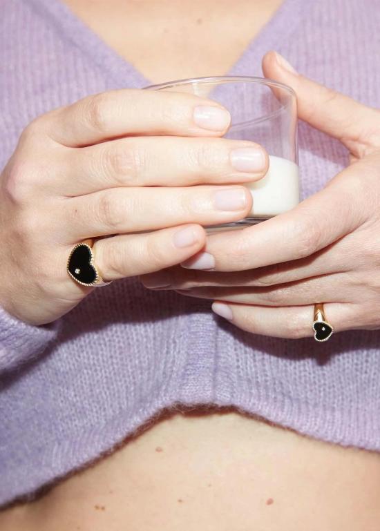  이본 레옹 반지 Yvonne Leon 베이비 Chevalire Coeur  오닉스/Jaune