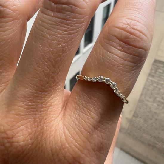  제니 권 디자인스 반지 제니 권 디자인 다이아몬드 리플 아치 링 14K 옐로우/14K 로즈/14K 화이트