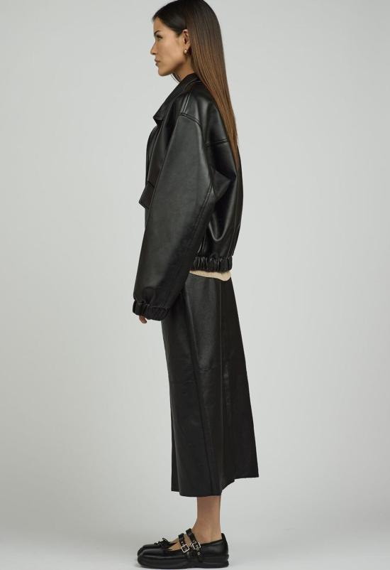  더 엔케이씨 스토어 가죽 자켓 Nkc 소리아나 비건 가죽 재킷 - The NKC Store