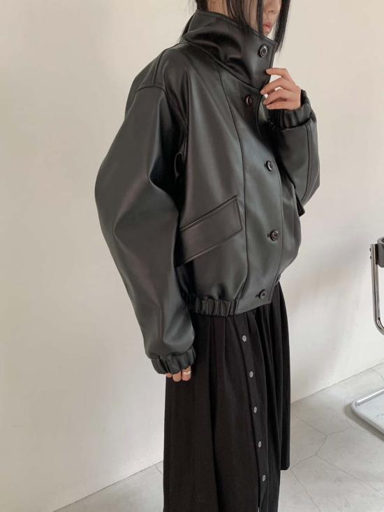  더 엔케이씨 스토어 가죽 자켓 Nkc 소리아나 비건 가죽 재킷 - The NKC Store