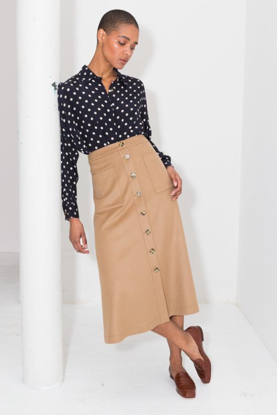  다두라 미디 스커트 다투라 캐시미어 울 A 스커트 샌드