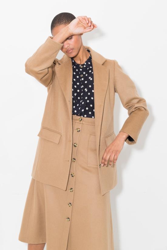  다두라 미디 스커트 다투라 캐시미어 울 A 스커트 샌드 - DATURA