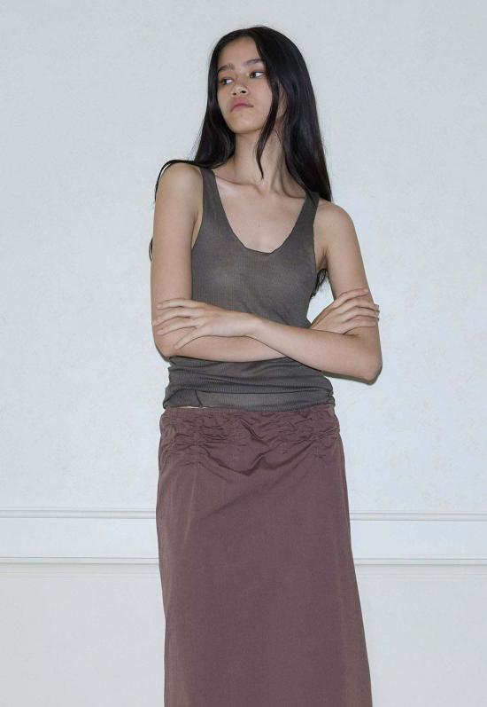  데이지 스튜디오 민소매 티셔츠 니트 탱크 스톤 - DEIJI STUDIO