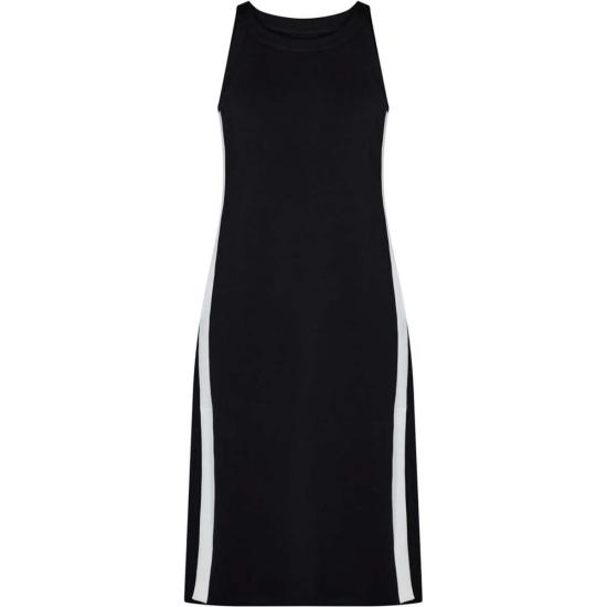  Spanx 롱 원피스 Aire 사이드 스트라이프 미니 드레스 베리 블랙