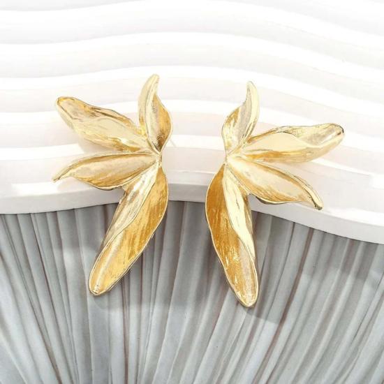  블루 원 이어링 스테이트먼트 플라워  골드