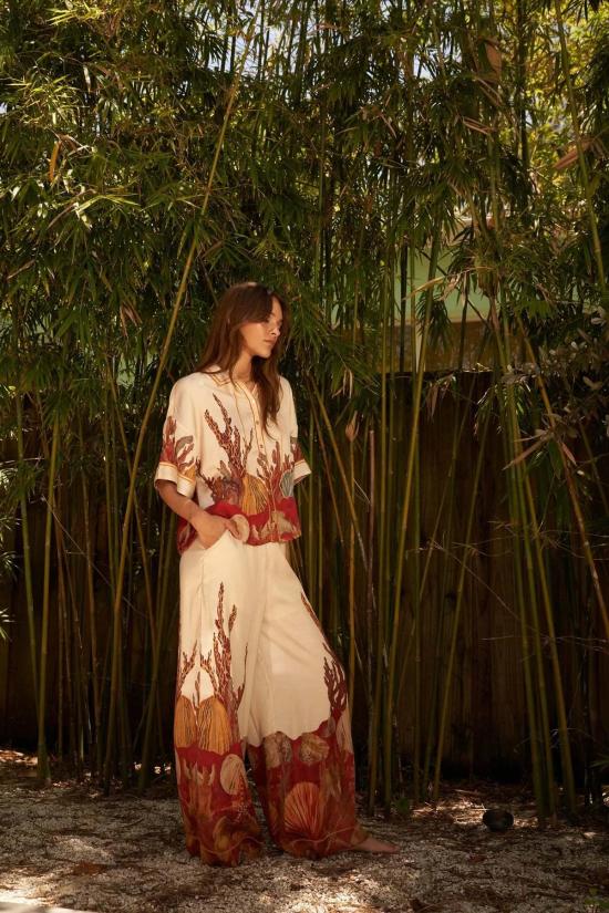  캐롤리나 케이 스트레이트 팬츠 캐롤라이나 케이 팔라조 팬츠 오션 플로어 크림 - CAROLINA K