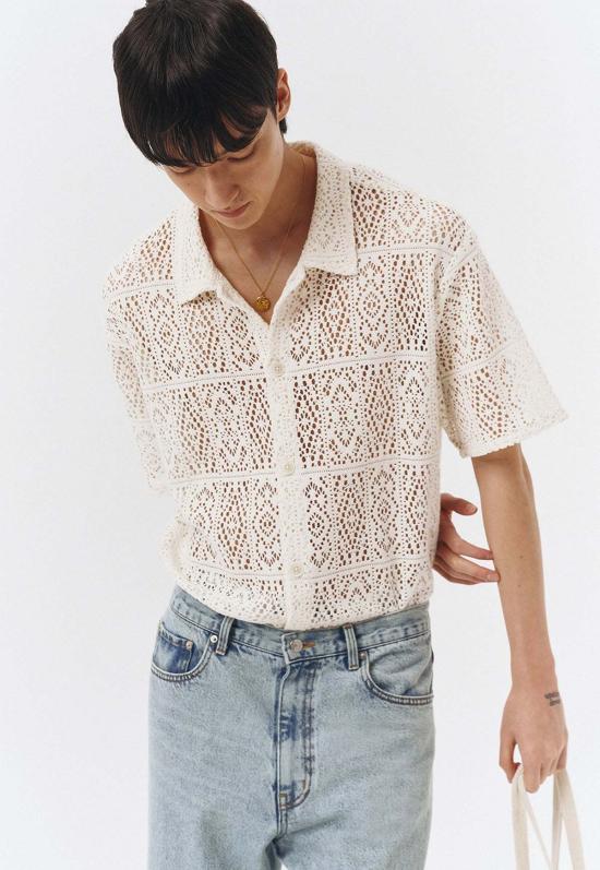  던스트 반팔 티셔츠 크로셰 샤켓 크림 - DUNST