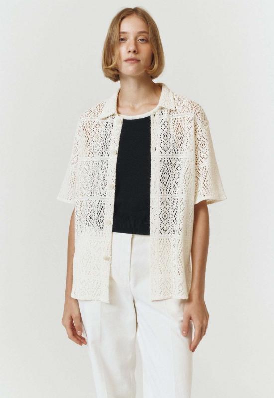  던스트 반팔 티셔츠 크로셰 샤켓 크림 - DUNST