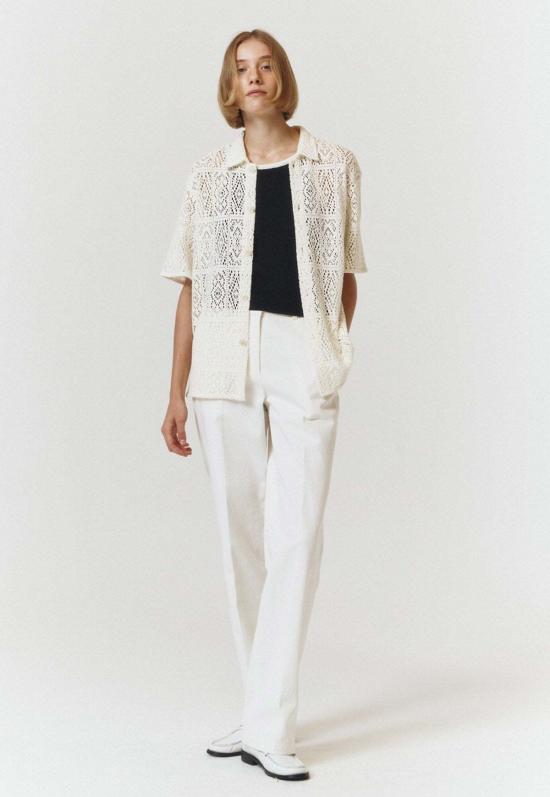  던스트 반팔 티셔츠 크로셰 샤켓 크림 - DUNST