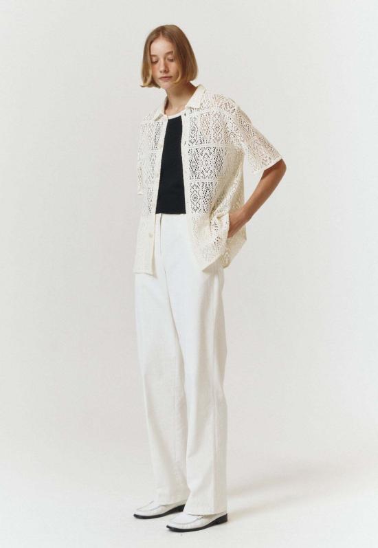  던스트 반팔 티셔츠 크로셰 샤켓 크림 - DUNST