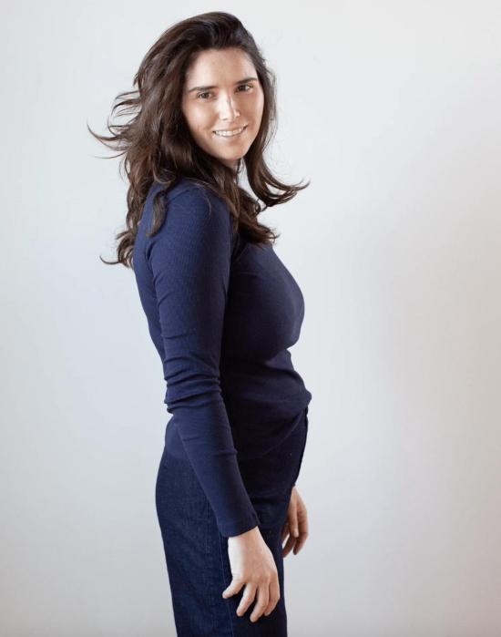  벨벳 긴팔 티셔츠 베일러 L/S 탑 마린 - VELVET