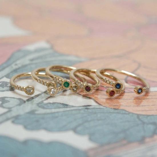  제니 권 디자인스 반지 제니 권, 루비 베젤 이퀼리브리엄 커프 링 디자인 - JENNIE KWON DESIGNS