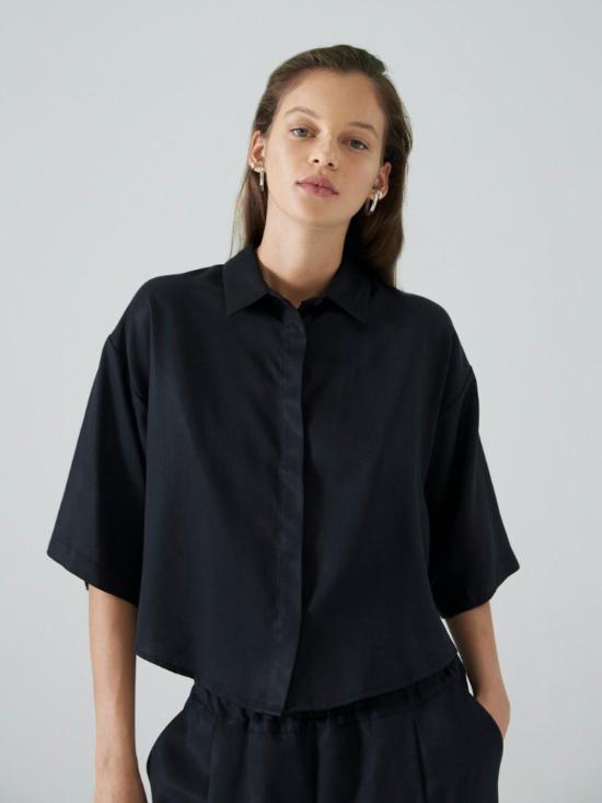  Diarte 스트레이트 팬츠 디아르테 페리 텐셀 트라우저 블랙 - OTHER BRANDS