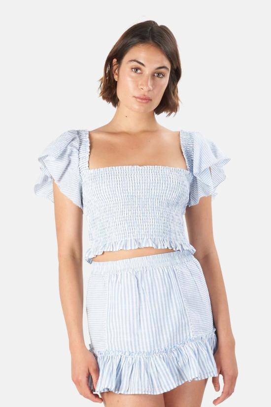  러브쉐이크팬시 숏 스커트 러브 쉑 팬시 지니 스커트 마리타임 블루 - LOVESHACKFANCY