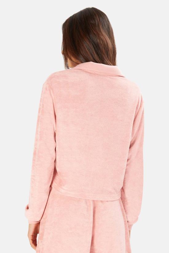  The Tile Club 후드 티셔츠 타일 클럽 찰리 크롭 롱슬리브 폴로 페이디드 로즈 - THE TILE CLUB