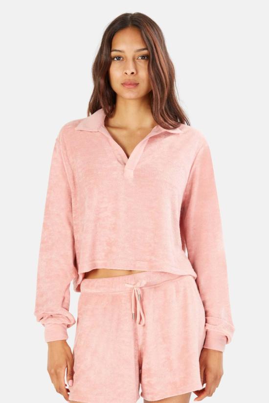  The Tile Club 후드 티셔츠 타일 클럽 찰리 크롭 롱슬리브 폴로 페이디드 로즈