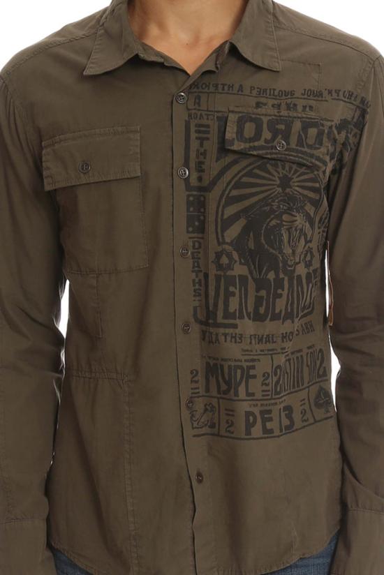  Salvage 긴팔 셔츠 Palm 버튼 다운 그린 - OTHER BRANDS