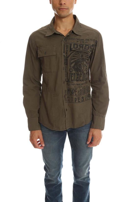  Salvage 긴팔 셔츠 Palm 버튼 다운 그린