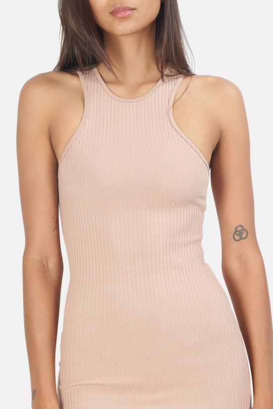  더레인지 숏 원피스 더 레인지. 프라이머리 리브 카빙 미니 드레스 Lt Tawny - THE RANGE