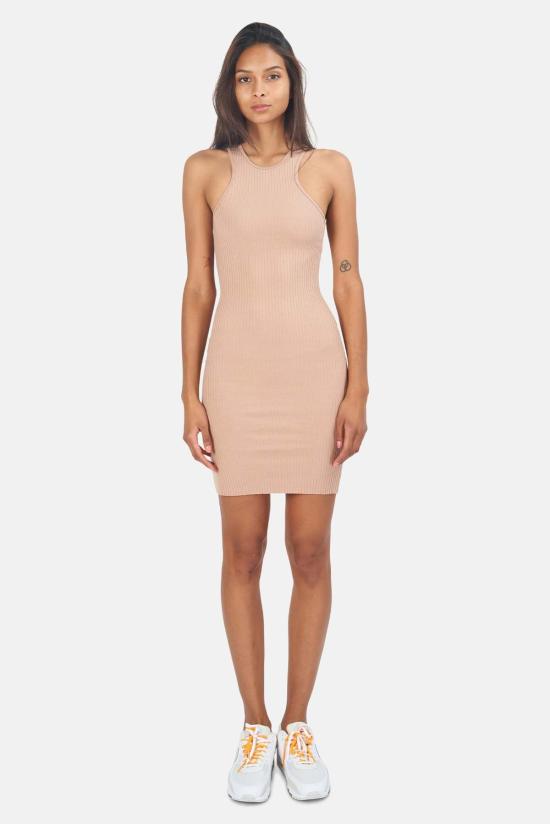  더레인지 숏 원피스 더 레인지. 프라이머리 리브 카빙 미니 드레스 Lt Tawny