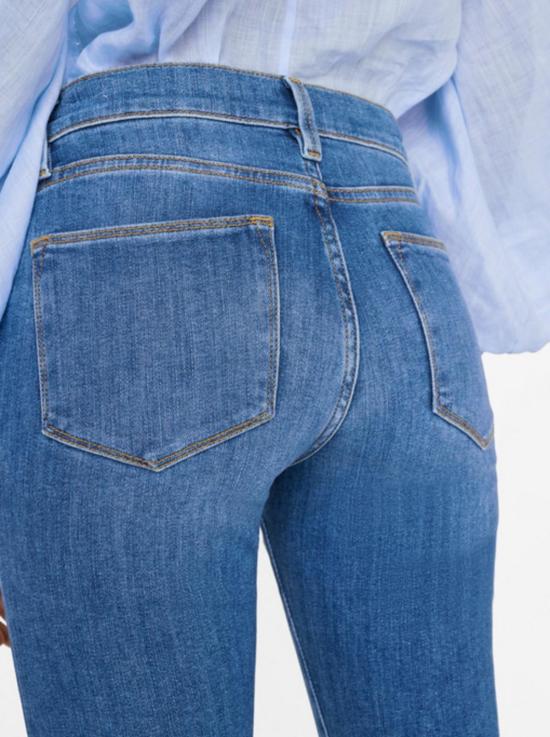  프레임 데님 팬츠 데님 르 하이 플레어 미니 슬릿 진 샘슨 - FRAME