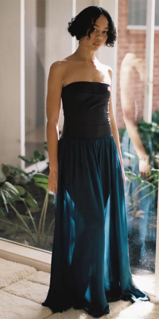  차오 루시아 롱 원피스 Ciao Lucia Giselle 쉬폰 앤 저지 맥시 드레스 잉크 - CIAO LUCIA