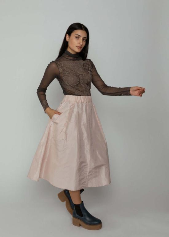  아쿠아리우스 칵테일 미디 스커트 타프타 스커트 블러쉬 - AQUARIUS COCKTAIL