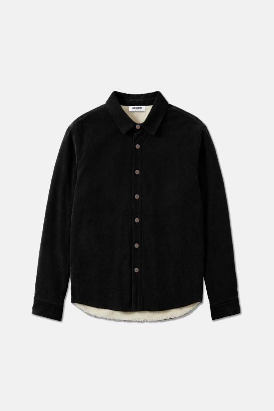  블루&크림 자켓 베스트 셰르파 오버셔츠 블랙/퓨어 화이트